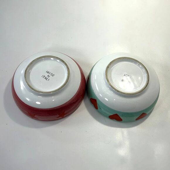 Italian Ceramic /Porcelain Made in Italy Set of 2 Bowls for Kids Chick and Bunny - Picture 6 of 12